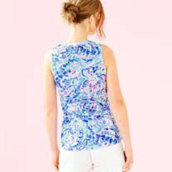 Lilly Pulitzer Essie Top - Party Wave - EUC - XS - Picture 2 of 2
